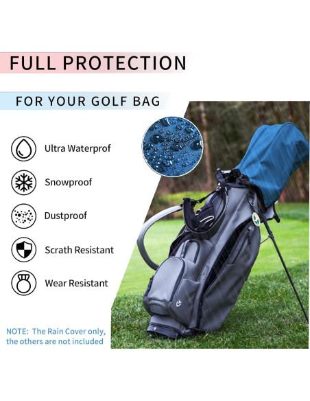 Cubierta de lluvia GSCHE para bolsa de golf azul 33x20 cm Cubierta de lluvia GSCHE para bolsa de golf azul 33x20 cm