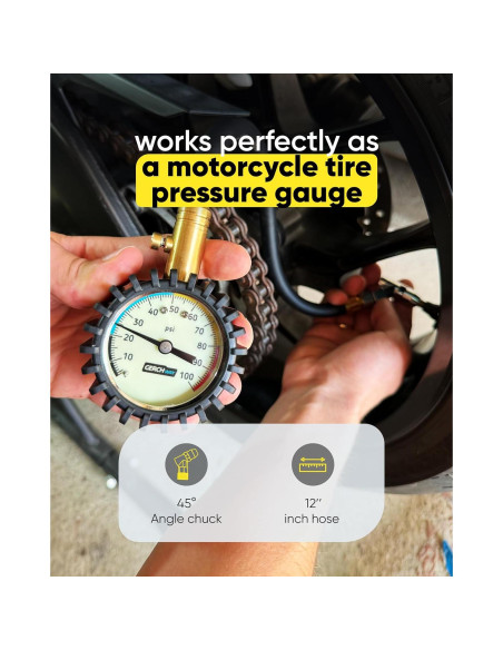 Manómetro de Presión de Neumáticos Gerchway 100 PSI - Preciso Manómetro de Presión de Neumáticos Gerchway 100 PSI - Preciso
