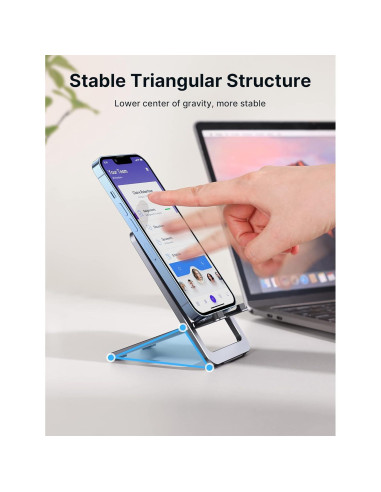 Soporte para Teléfono JSAUX Plegable Ajustable Gris 10-20 cm