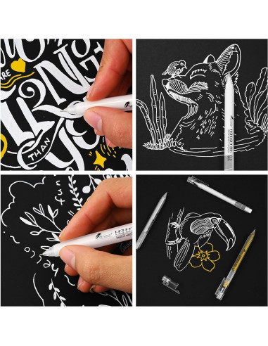 Bolígrafos de Gel Dorados GETHPEN 0.6mm Paquete de 3