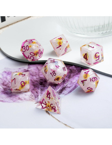 Juego de Dados DND DNDND Resina Hechos a Mano con Estuche