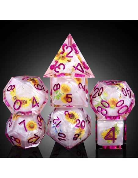 Juego de Dados DND DNDND Resina Hechos a Mano con Estuche Juego de Dados DND DNDND Resina Hechos a Mano con Estuche