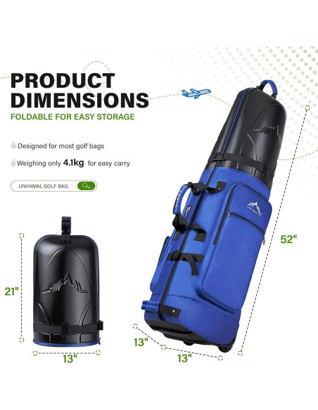 Bolsa de Viaje para Golf UNIHIMAL GTB01 129 cm con Ruedas Bolsa de Viaje para Golf UNIHIMAL GTB01 129 cm con Ruedas
