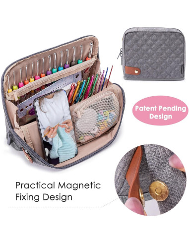 Juego de Ganchillos MYBAGZING 82 Piezas con Estuche Ergonómico