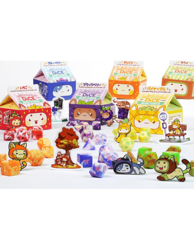 Juego de Dados Kawaii BlackBerry - Dados de Frutas para DND