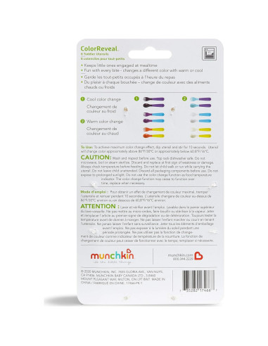 Utensilios para Niños Munchkin ColorReveal 6 Piezas Cambia Color