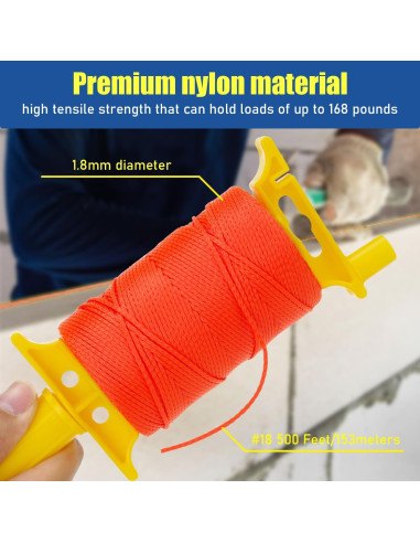 LURKA Línea de Masonería Trenzada 540 Pies Nylon Fluorescente