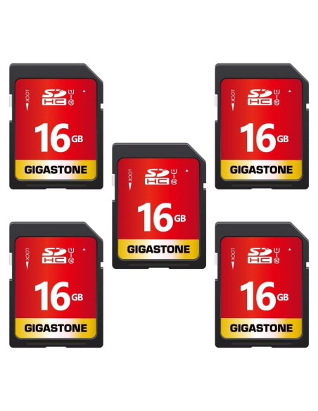 GIGASTONE 16GB Tarjeta SD UHS-I U1 Clase 10 Paquete de 5 GIGASTONE 16GB Tarjeta SD UHS-I U1 Clase 10 Paquete de 5