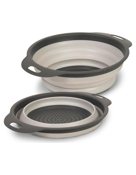 Colador Plegable Glad 2L - Drenaje para Pasta y Verduras Gris Colador Plegable Glad 2L - Drenaje para Pasta y Verduras Gris