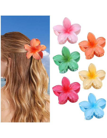 Pinzas para el cabello de flores CHANDAT 6 PCS 8.38 cm Pinzas para el cabello de flores CHANDAT 6 PCS 8.38 cm