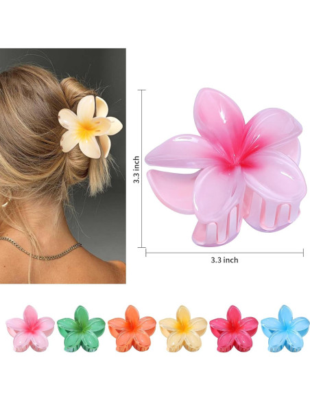 Pinzas para el cabello de flores CHANDAT 6 PCS 8.38 cm Pinzas para el cabello de flores CHANDAT 6 PCS 8.38 cm