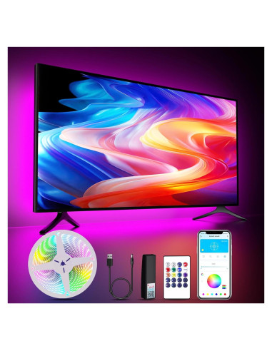 Luces LED VOLIVO 4.57m RGB para TV 45-65" Control Remoto