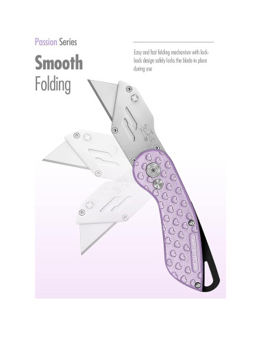 Cuchillo Utilitario Plegable FantastiCAR Morado con 5 Cuchillas