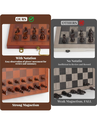 Juego de Ajedrez Magnético 39.4x19.8cm GLZM Plegable