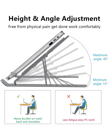 Soporte para Laptop Fobelec N3 Ergonómico Plegable 6 Ángulos
