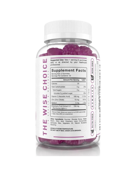 Gomitas de Saúco PUREFINITY 3-en-1 con Vitamina C y Zinc 60u Gomitas de Saúco PUREFINITY 3-en-1 con Vitamina C y Zinc 60u