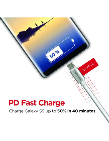 Cable USB Tipo C Gigastone 60W 1.52m Alta Durabilidad