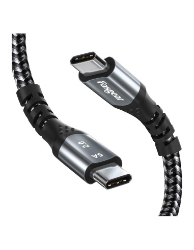 Cable USB C Fasgear 1m 100W Carga Rápida 5A PD Negro