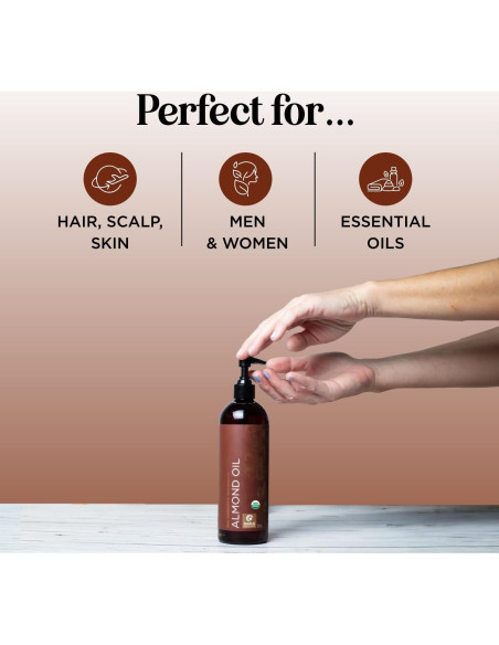 Aceite de Almendra Dulce Orgánico Maple Holistics 473ml - Hidratante Piel y Cabello Aceite de Almendra Dulce Orgánico Maple Holistics 473ml - Hidratante Piel y Cabello