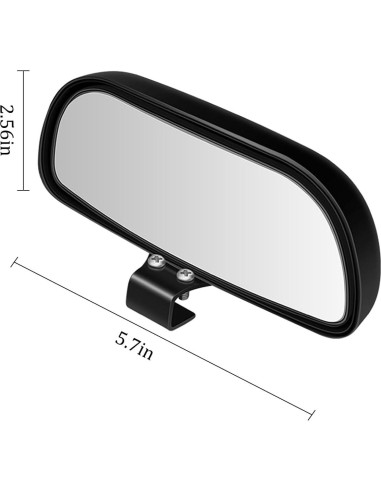 Espejo Convexo de Punto Ciego Mandark para Auto Negro 14.5x6.5cm
