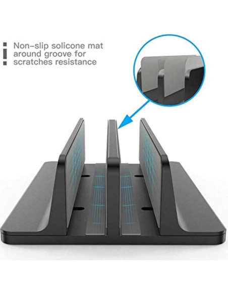 Soporte Vertical para Laptop POANW Ajustable hasta 43 cm Negro Soporte Vertical para Laptop POANW Ajustable hasta 43 cm Negro