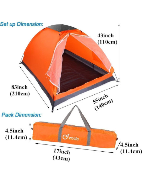 Tienda de Camping Yodo para 1 Persona Naranja Ligera Tienda de Camping Yodo para 1 Persona Naranja Ligera