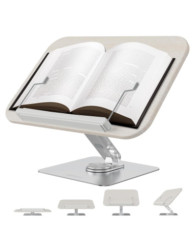 Soporte de Libros Ajustable HARRYFIT con Rotación 360 Madera
