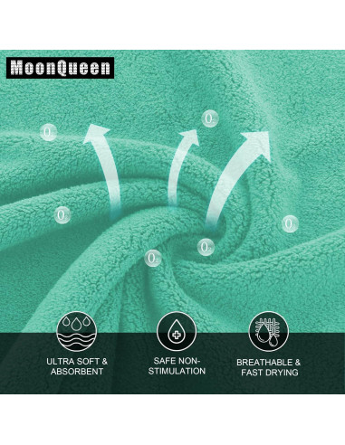 Juego de Toallas de Mano MOONQUEEN 72 Unidades 30x30 cm Verde Aqua