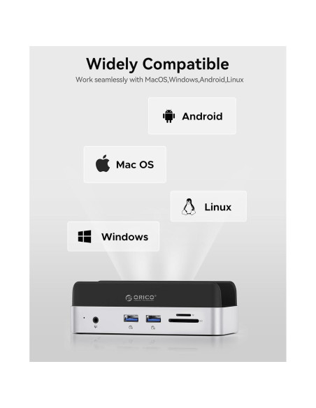 Dock y Soporte ORICO para Mac mini M4 con Enclosure M.2 SSD Dock y Soporte ORICO para Mac mini M4 con Enclosure M.2 SSD