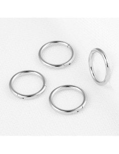 Conjunto 4 Aros de Piercing 16G Acero Quirúrgico 8mm Plata Negro 2