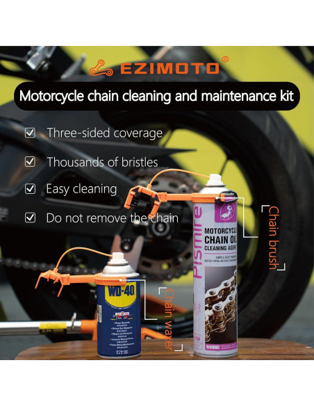 Kit de Limpieza de Cadena Bluebark para Motocicletas y Bicicletas Kit de Limpieza de Cadena Bluebark para Motocicletas y Bicicletas