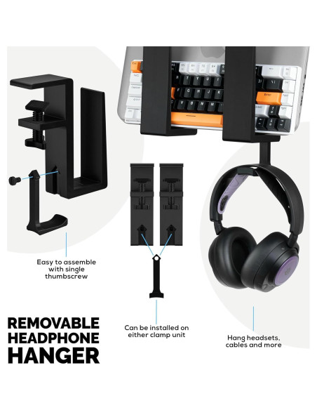 Soporte para Laptop BRAINWAVZ con Colgador de Auriculares Soporte para Laptop BRAINWAVZ con Colgador de Auriculares