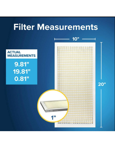 Filtro de Aire Plisado Filtrete 10x20x1 MPR 300 MERV 5 - Paquete de 6