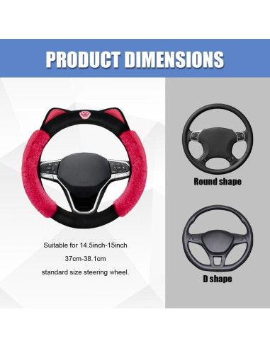 Cubierta de Volante de Coche QZTYTY 15 Pulgadas Esponjosa