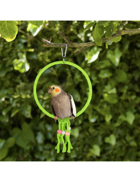 Columpio para Aves LuckyOpt 20 cm Cuerda Algodón Verde Columpio para Aves LuckyOpt 20 cm Cuerda Algodón Verde