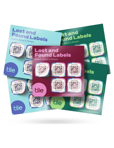 Etiquetas de Perdido y Encontrado Tile | 25 Adhesivas QR