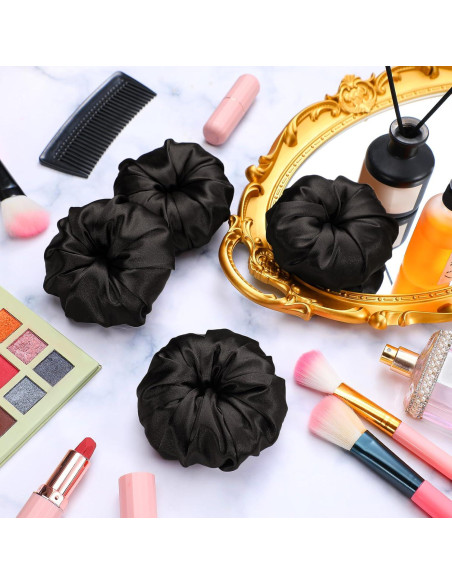 4 Donuts de Satén para Moño de Cabello Yuxung - Negro 4 Donuts de Satén para Moño de Cabello Yuxung - Negro