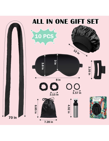 Rizadores de Cabello Sin Calor Gwabee 70" Negro 10 Piezas
