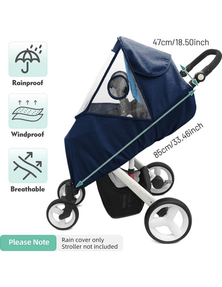Cubierta de Lluvia Universal Miracle Baby para Cochecito Azul Cubierta de Lluvia Universal Miracle Baby para Cochecito Azul