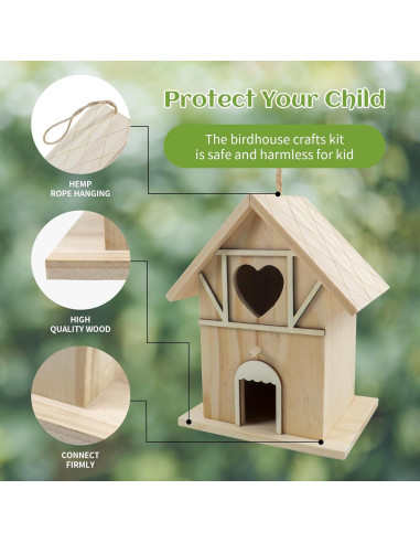 Kit de Pintura Casa de Pájaros Madera Goldentime 20.32x17.37cm