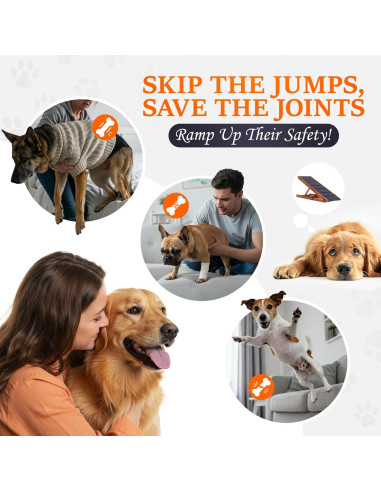 Rampa Ajustable para Perros Pathosio - Madera Nogal 129.5 cm