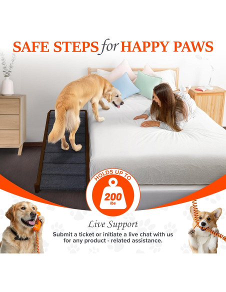 Rampa Ajustable para Perros Pathosio - Madera Nogal 129.5 cm Rampa Ajustable para Perros Pathosio - Madera Nogal 129.5 cm