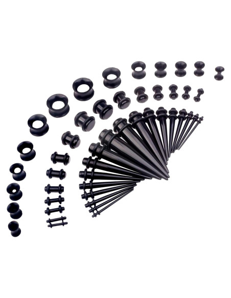 Kit de Estiramiento de Orejas 50 Pcs CABBE KALLO Silicona Acrílico Kit de Estiramiento de Orejas 50 Pcs CABBE KALLO Silicona Acrílico
