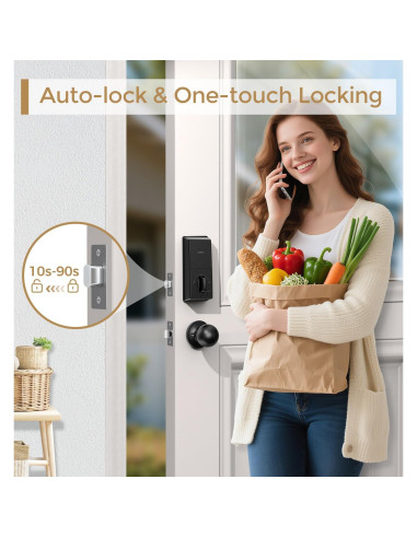 Cerradura Inteligente Arpha D180K Bronce - Control por App