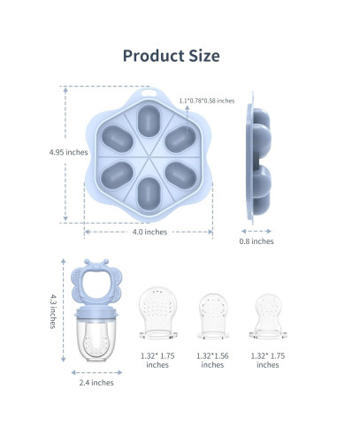 Alimentador de Frutas de Silicona Bebé FAD-H81 2 Pzs Libre BPA