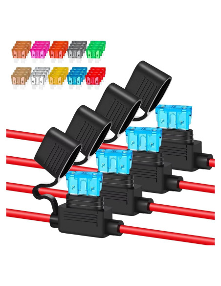 Soporte de Fusible Inline 12AWG Anyongora - 4 Paquetes con 40 Fusibles Soporte de Fusible Inline 12AWG Anyongora - 4 Paquetes con 40 Fusibles