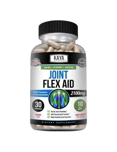 Suplemento de Movilidad Kaya Naturals - Cápsulas de Cúrcuma y Glucosamina - 30 Unidades