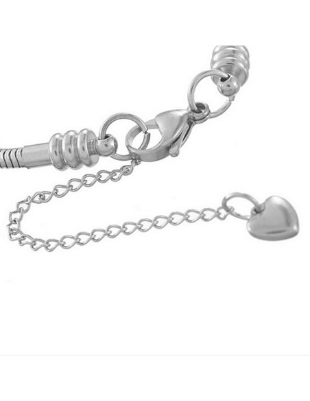 Pulsera de Encanto TGLS de Acero Inoxidable 3mm para Mujeres Pulsera de Encanto TGLS de Acero Inoxidable 3mm para Mujeres