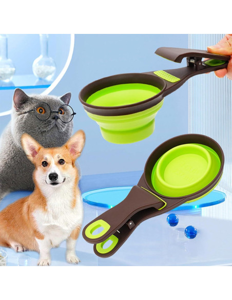 Cuchara Medidora Plegable para Perros Cdipesp 3 en 1 Verde Cuchara Medidora Plegable para Perros Cdipesp 3 en 1 Verde