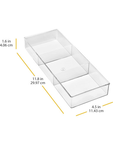 Organizador de Cajones 3 Secciones Whitmor Transparente